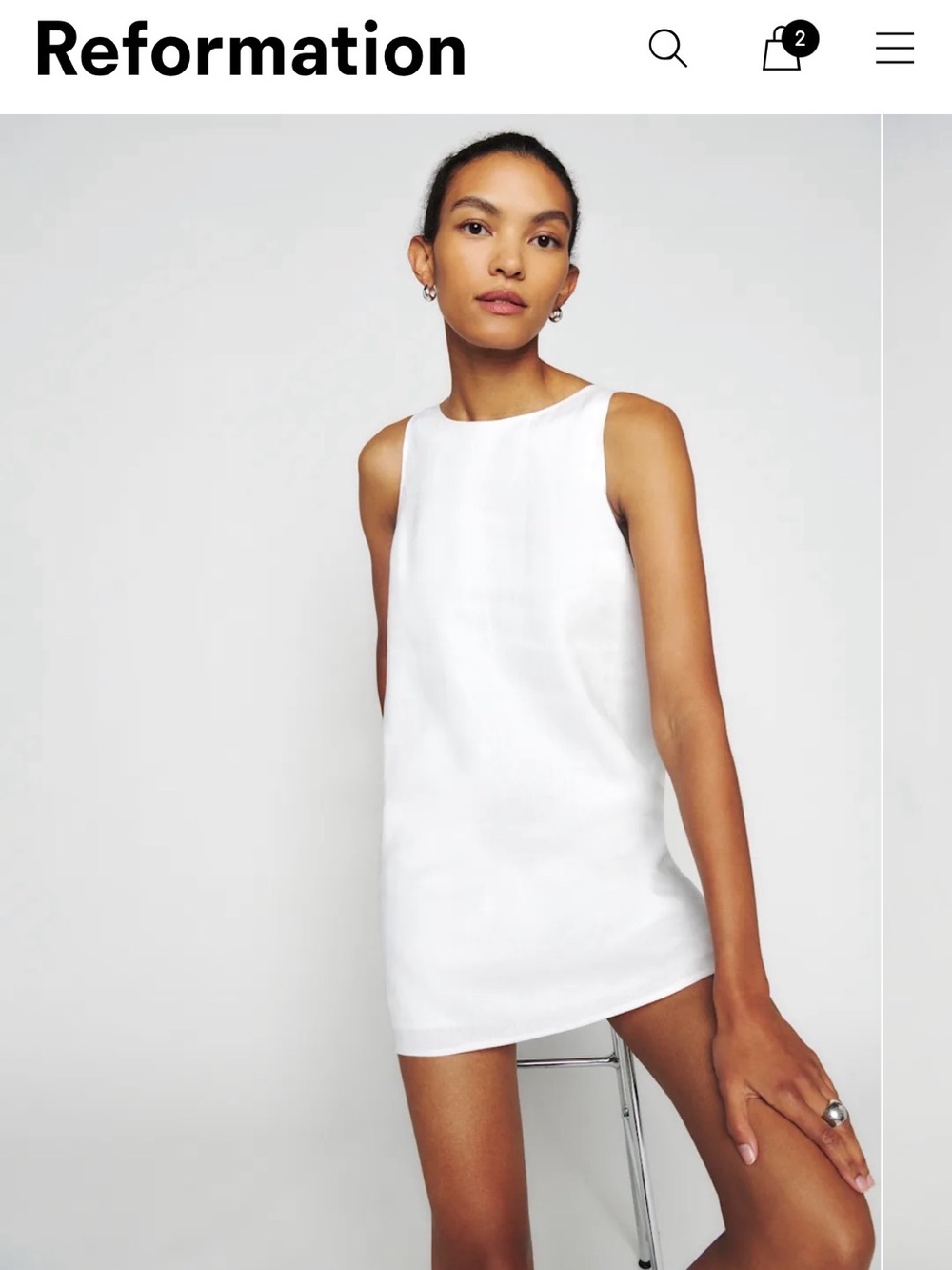 Reformation Jessi Linen Shift Dres